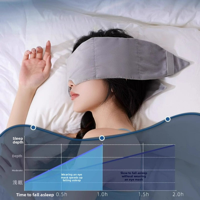 Weighted Eyemask for Deep Sleep 100% Blackout Strap-Free Design Calming Eye Cover for Side-Sleeping Comfortable for Eyes
