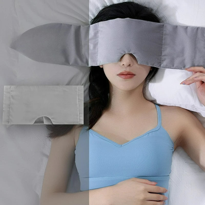 Weighted Eyemask for Deep Sleep 100% Blackout Strap-Free Design Calming Eye Cover for Side-Sleeping Comfortable for Eyes